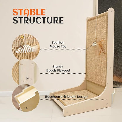 PETKARAY Cat Scratcher, Sisal Cat Scratch Pad, L Shape Scratching Board - Image 4