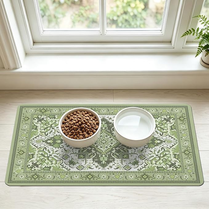 Pet Feeding Mat for Floors Waterproof Dog Mat for Food and Water Absorbent by Unknown