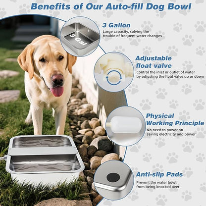 YUEPET 3 Gallon Auto Dog Water Bowl Dispenser Outside Automatic Water Dispenser - Image 2