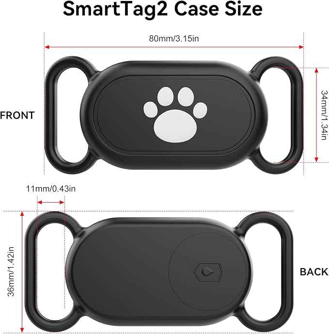 Dog Collar Holder for Galaxy Smarttag2, Waterproof Silicone Case for Pet Cat - Image 2