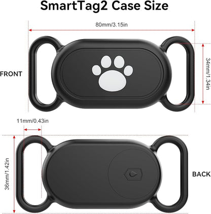 Dog Collar Holder for Galaxy Smarttag2, Waterproof Silicone Case for Pet Cat - Image 2