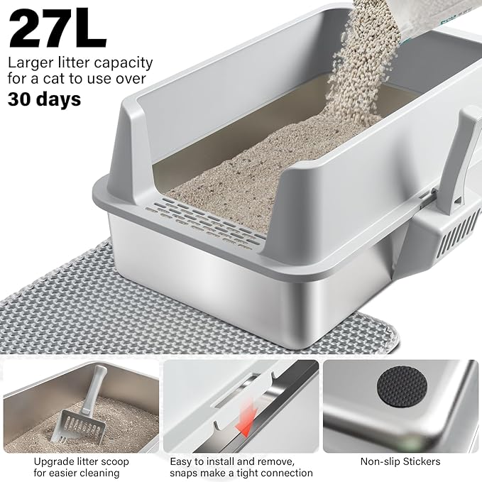 2 Pack Stainless Steel Cat Litter Box - Image 7