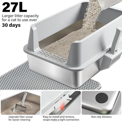 2 Pack Stainless Steel Cat Litter Box - Image 7