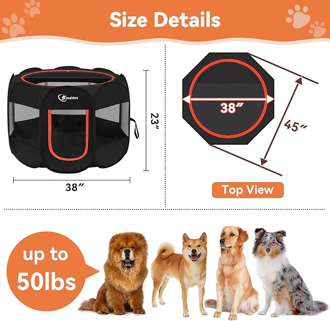 Siedihit Dog Playpen, Large Puppy Pet Playpen, Dog Crate Tent Cage - Image 7