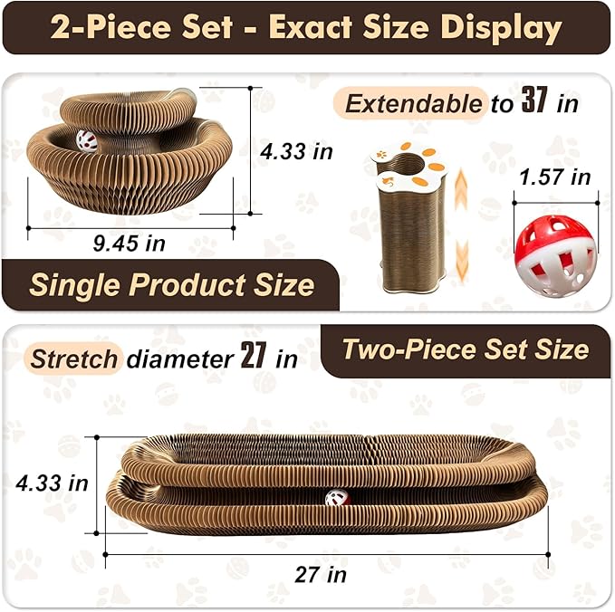 2-Pack Cat Pad Scratcher Toys, Magic Organ Cat Toy & Kitty Curls Cat Toy - Image 3