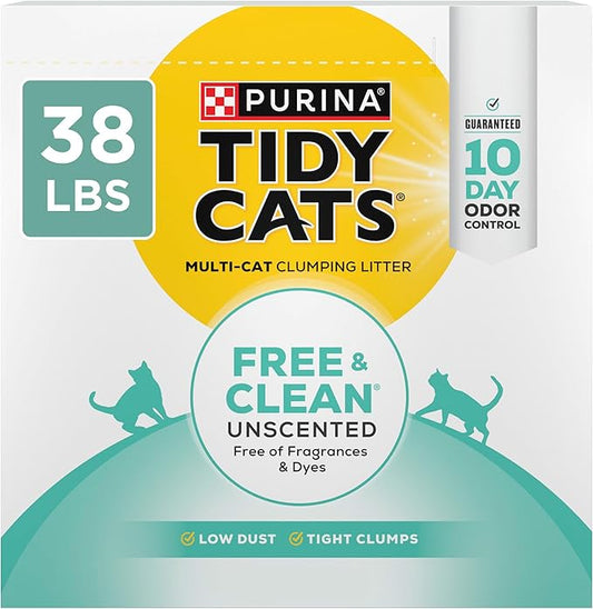 Purina Tidy Cats Free and Clean Unscented Clumping Cat Litter - 38 lb. Box by PurinaTidyCatsLitter