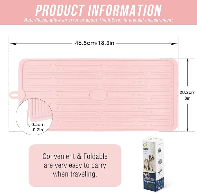 Pet Placemat for Dog and Cat, Mat for Prevent Food and Water Overflow, Portable - Image 2