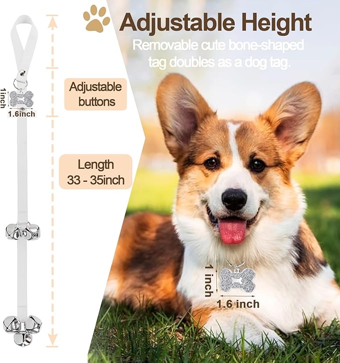 2 Pack Dog Door Bells, Dog Doorbell to go Outside Puppy Train Bell - Image 2