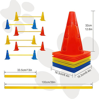 Dog Agility Hurdle Cone Set, Dog Agility Backyard Set Include Height cossbar - Image 6