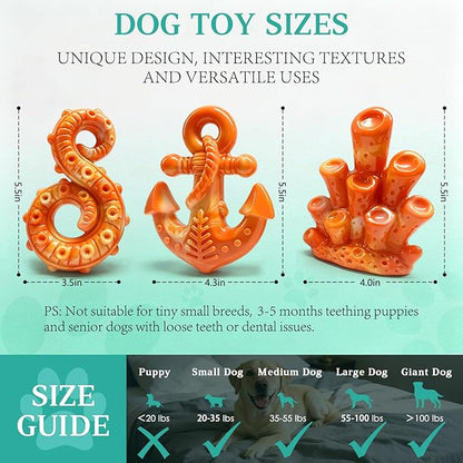 Fuufome Dog Chew Toys for Aggressive Chewers, 3 Pack Tough Nylon Dog Toys for - Image 6
