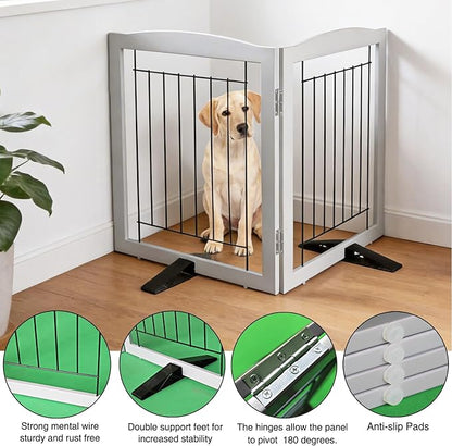 ZJSF Freestanding Dog Fence Indoor, Foldable Dog Gate - Image 5