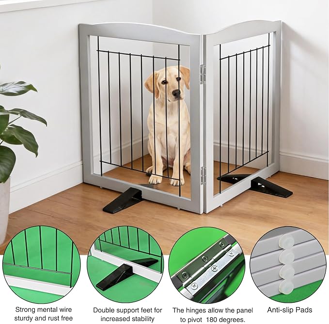 ZJSF Freestanding Dog Fence Indoor, Foldable Dog Gate - Image 5