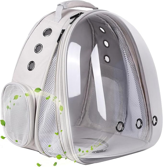 Front Expandable Cat Backpack, Fit up to 20 lbs, Space Capsule Bubble Window by halinfer