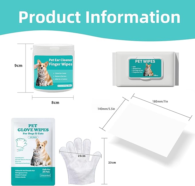 Pet Wipes 3-in-1 Kit for Dogs & Cats - Image 6