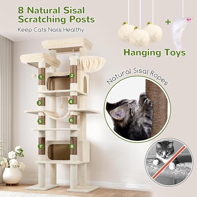 Globlazer XXL Giant Cat Tree, 83 Inch Heavy Duty Tall Cat Tower - Image 6