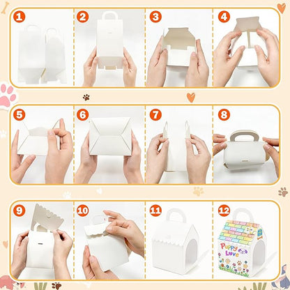 80UncleKimby 28Pcs Dog House Party Favors Boxes Foldable DIY Crafts - Image 7