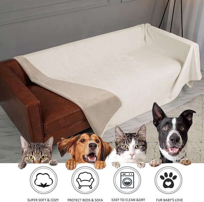 Ameritex Pet Bed Blanket Reversible 100% Waterproof Velvet Super Soft - Image 3