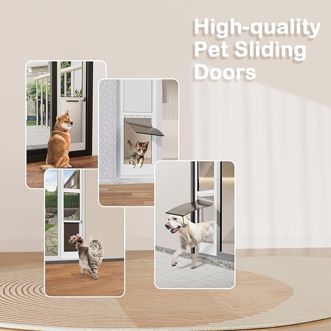 Doggy Door for Sliding Glass Door, Adjustable Height 75 3/5" to 80" Sliding - Image 5