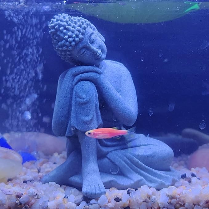 Fish Tank Buddha Statue Decorations Aquarium Decor Betta Fish Tank Accessories by mozhixue
