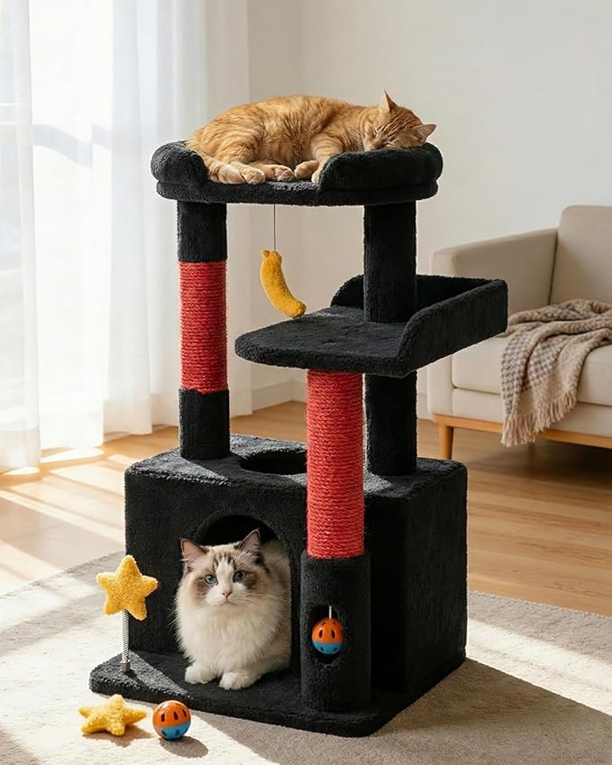 30In Cute Cat Tower for Indoor Cats by Purrlato
