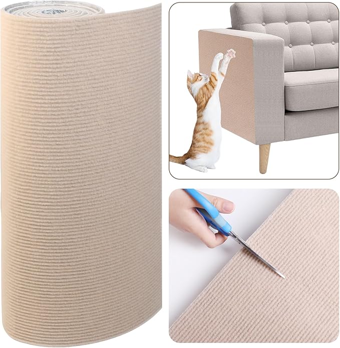 Cat Scratch Furniture Protector, 78.7"x15.8" Trimmable Anti-Scratch Mat by Vefhby