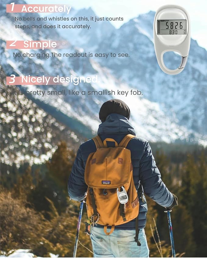 3D Pedometer for Walking Steps Miles, Distance Tracking, Calorie Count - Image 3