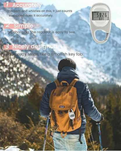 3D Pedometer for Walking Steps Miles, Distance Tracking, Calorie Count - Image 3