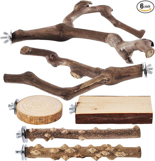 LIMIO 6-Piece Bird Perch Set by LiMio
