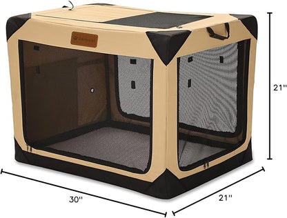 Garnpet Soft Dog Crate for Medium Dogs, 4-Door Foldable Collapsible Dog Crate - Image 9