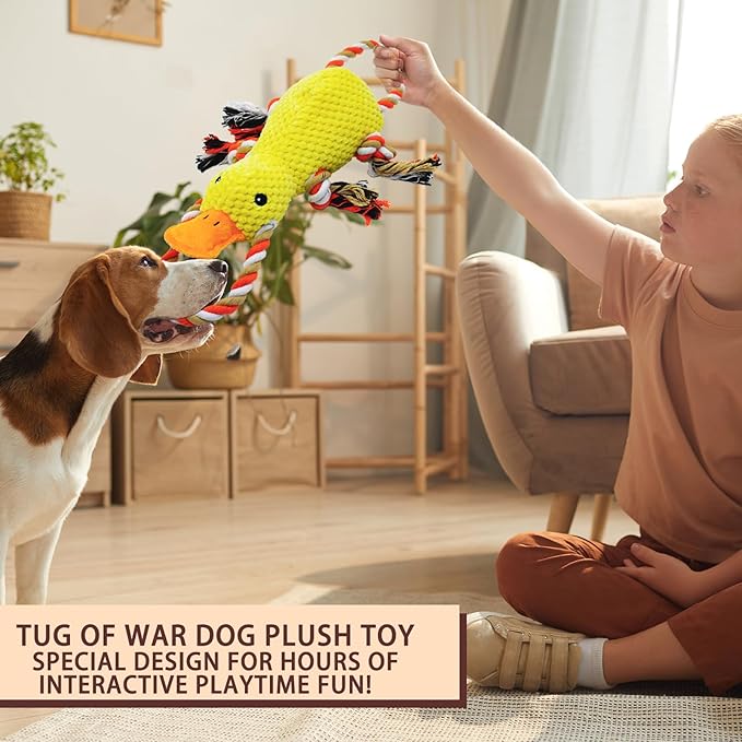 YZHDUXIU Tug of War Dog Toy, Squeaky Dog Toys Interactive Duck Puppy Toys to - Image 5