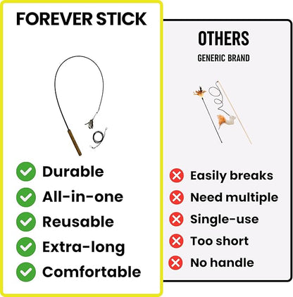 Forever Stick - The Unbreakable Cat Wand Toy, Durable Cat Toy Wand, Extra Long - Image 5