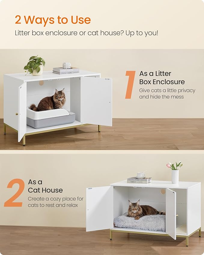 Feandrea Cat Litter Box Enclosure, Hidden Litter Box Furniture - Image 6