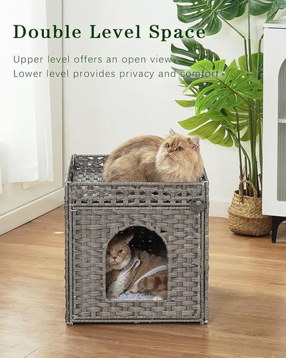 SETVSON Cat Beds for Indoor Cats Extra Large Double Cat Cave Pet Cube, - Image 2