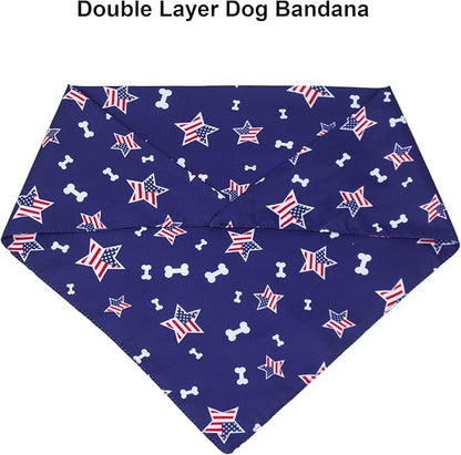 PTDECOR American US Flag Dog Bandana 4th of July Dog Bandanas Reversible - Image 5
