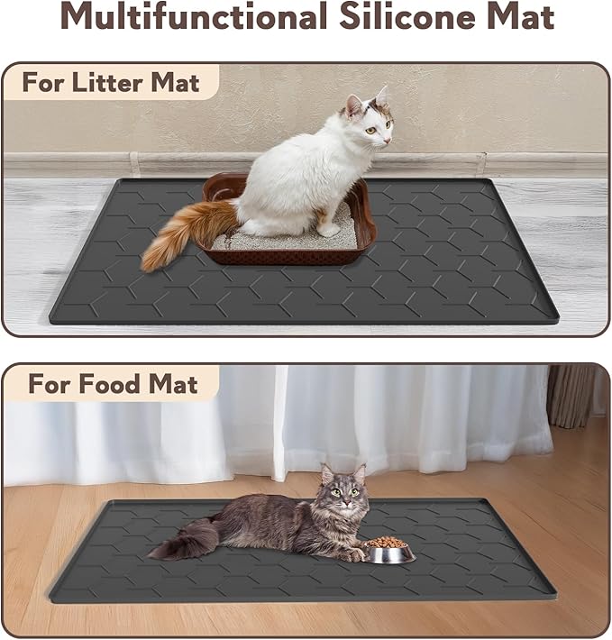 Garoopion Silicone Cat Litter Trapping Mat, Large Waterproof 34.05×22.5 inch - Image 6
