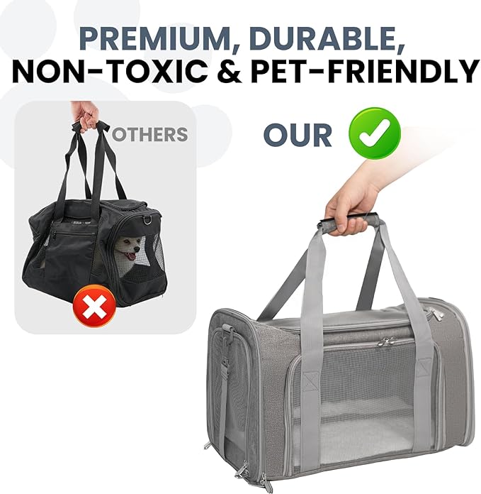 Expandable Cat Carrier Airline Approved Soft-Sided Pet Travel Carrier - Image 5