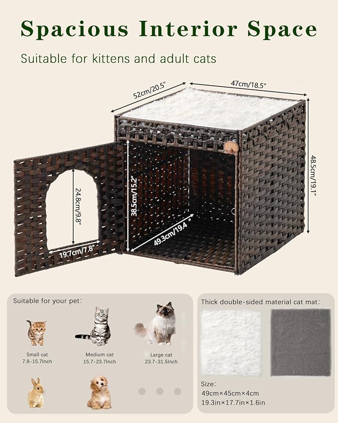 SETVSON Cat Beds for Indoor Cats Extra Large Double Cat Cave Pet Cube, - Image 6