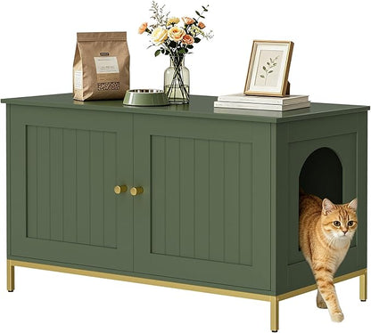 Homhedy 35.4" L Cat Litter Box Enclosure, Cat Washroom Furniture by Homhedy