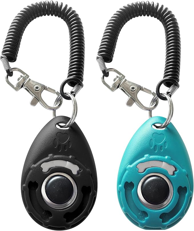Dog Training Clicker with Sring Wrist and Keyring by HoAoOo