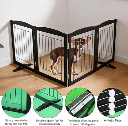 ZJSF Freestanding Dog Fence Indoor, Foldable Dog Gate - Image 5