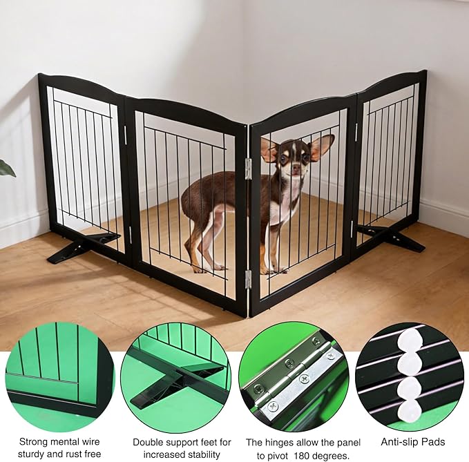 ZJSF Freestanding Dog Fence Indoor, Foldable Dog Gate - Image 5