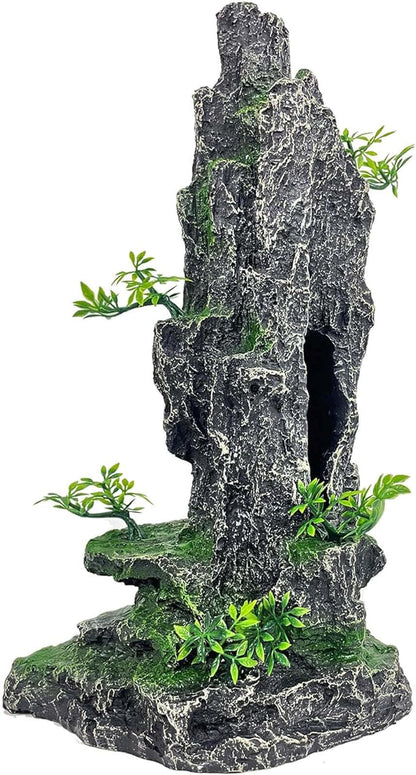 Aquarium Mountain View Stone Ornament Tree Rock Cave Aquarium Decorations Large by GOLOMOZ