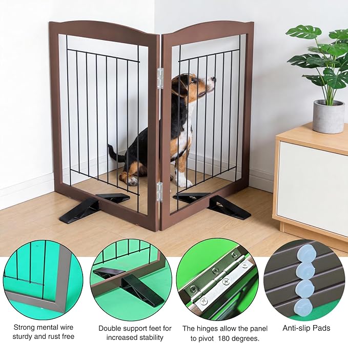 ZJSF Freestanding Dog Fence Indoor, Foldable Dog Gate - Image 5