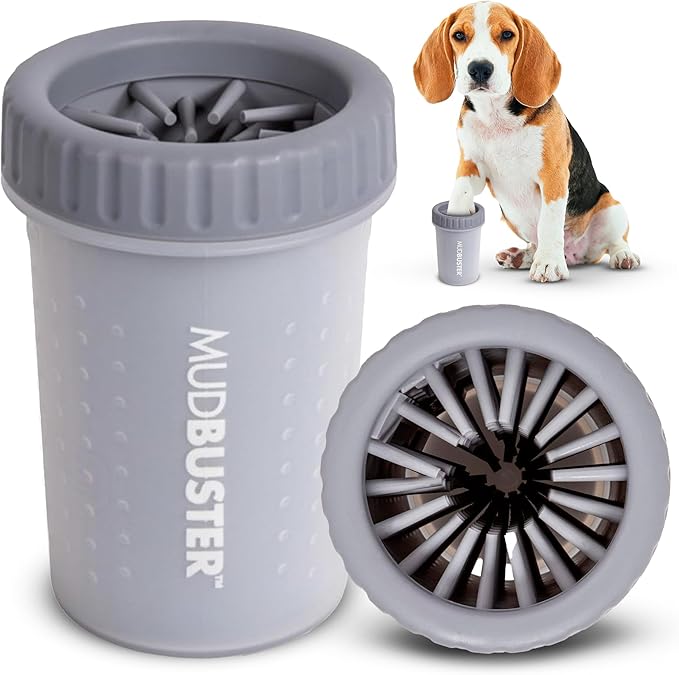Dexas Medium MudBuster Portable Dog Paw Washer, Light Gray by Dexas