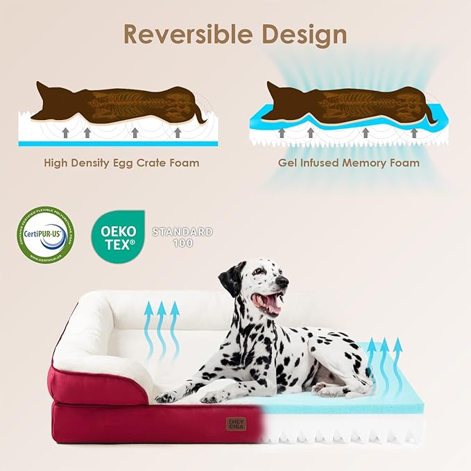 EHEYCIGA Orthopedic Dog Beds for Large Dogs, Waterproof Memory Foam Large Dog - Image 4