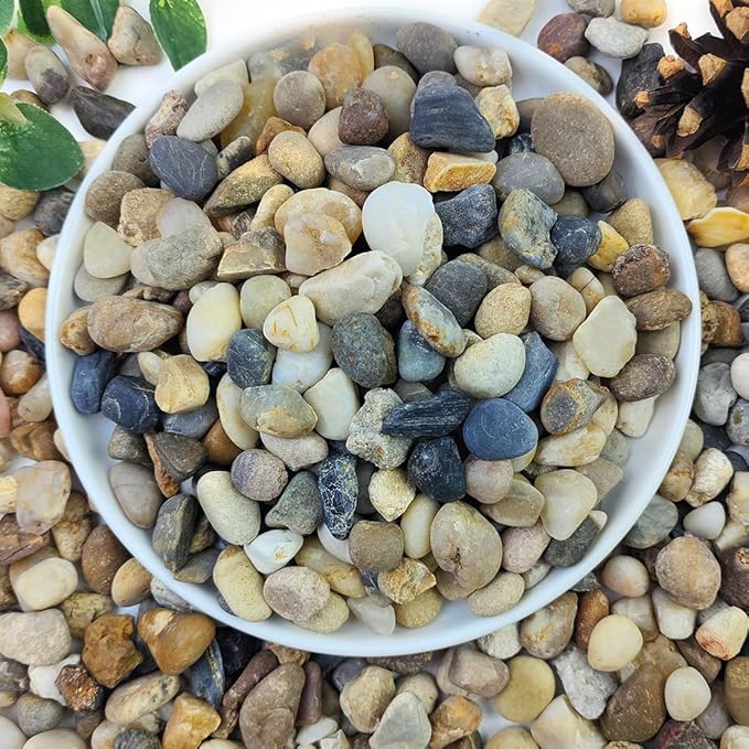 YISZM 2lbs Natural River Rocks for Plants, 3/8" Aquarium Gravel Decorative by YISZM-ForYourNaturalLife