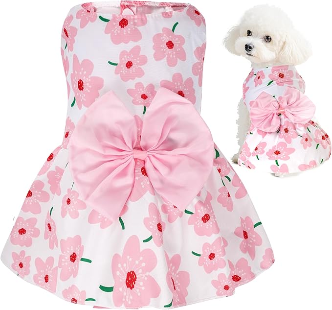 choyaxo Floral Dog Dress Cute Dog Skirt Pet Dress Summer Pet Clothes by choyaxo