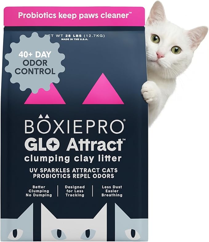 Boxie Glo Clumping Clay 30 Day Odor Control Cat Litter, 99.9% Dust-Free by Boxiecat