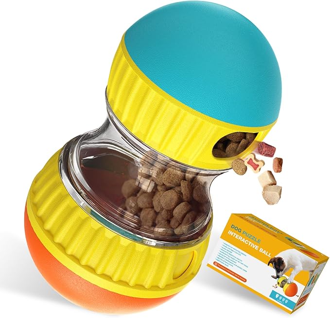 BSISUERM Dog Treat Dispensing Puzzle Toy Adjustable Food Dispenser Slow Feeder by BSISUERM