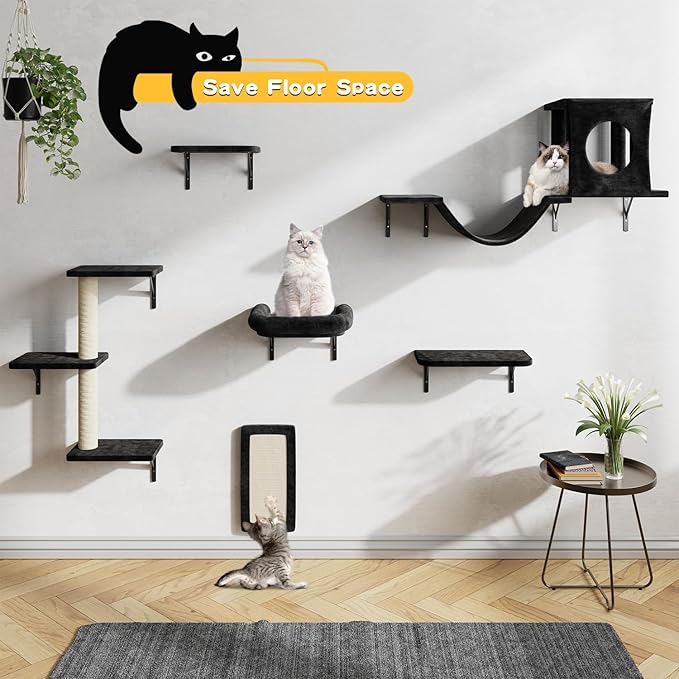 12-in-1 Cat Wall Shelves, Wall Mounted Cat Climber - Image 2